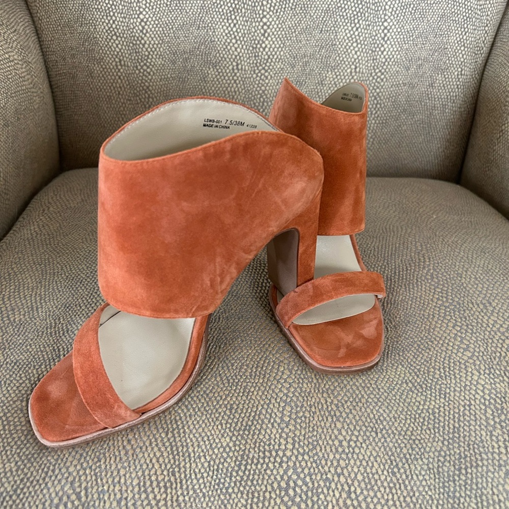 Suede Heels - 42 Gold Rust Suede Heels